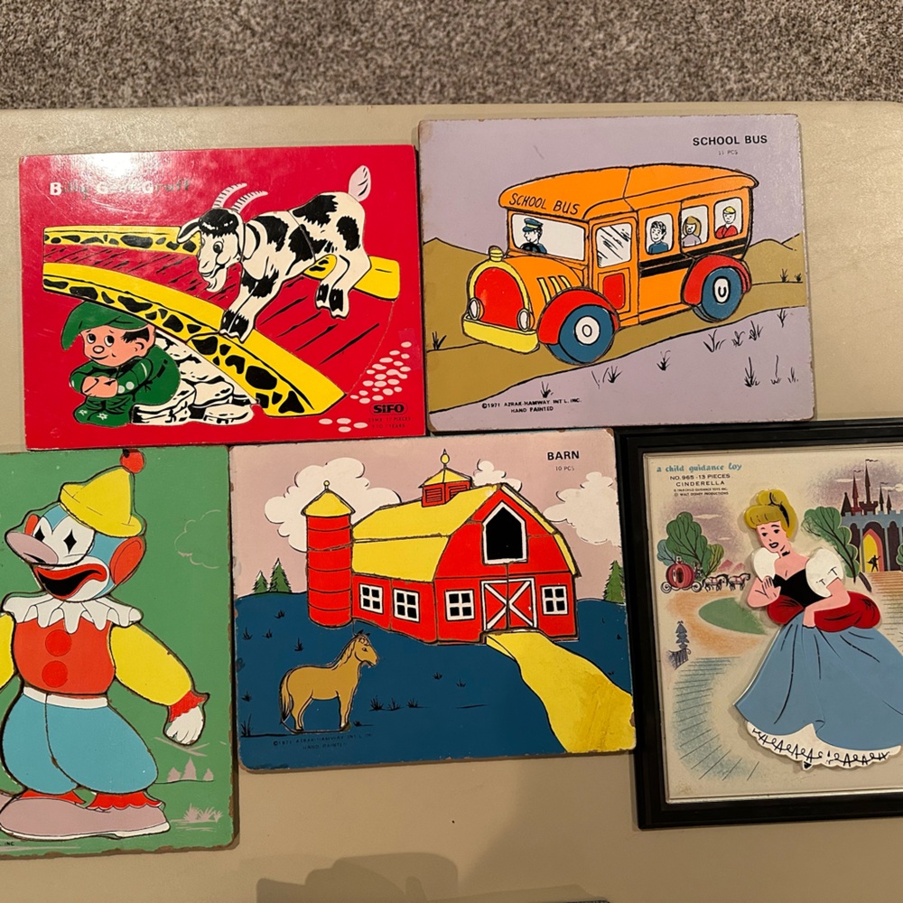 Lot of 5 Vintage Kids Puzzles